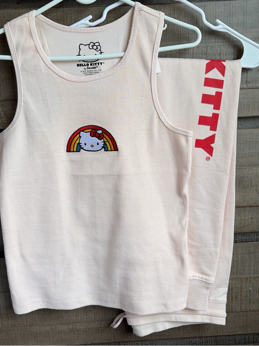 Hello Kitty Tank Top and Pants Set with Rainbow Embroidery